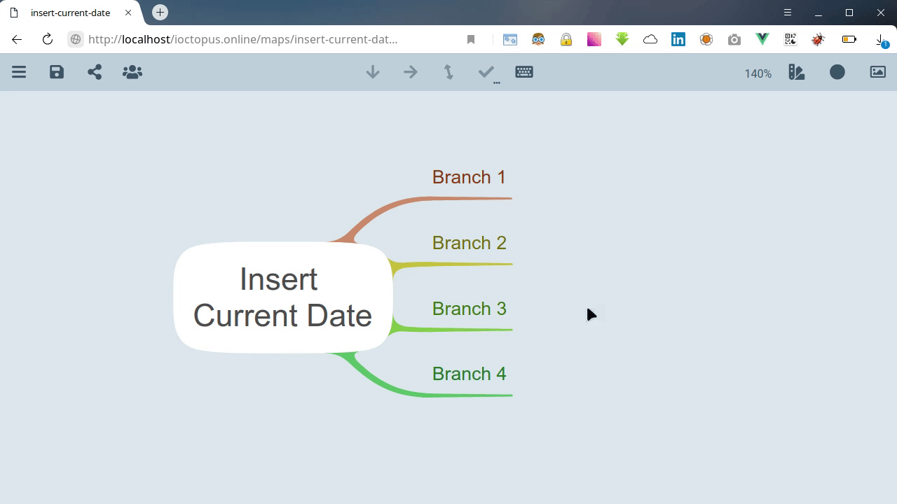 Insert current date to a mind map